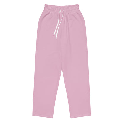 women's wide leg joggers pink