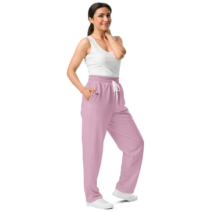 women's wide leg joggers pink