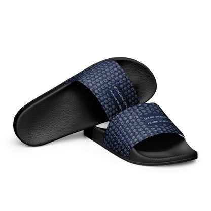 women's slides sandals navy blue 