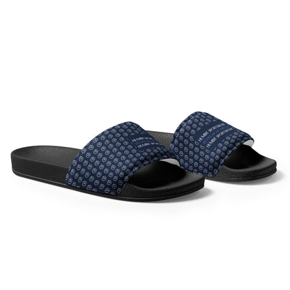 women's slides sandals navy blue 