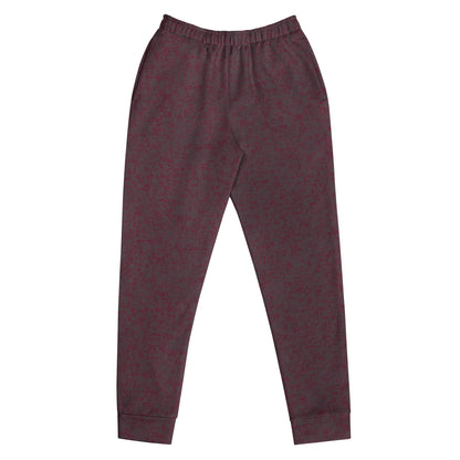 Women's maroon slim fit jogger pants on a white background