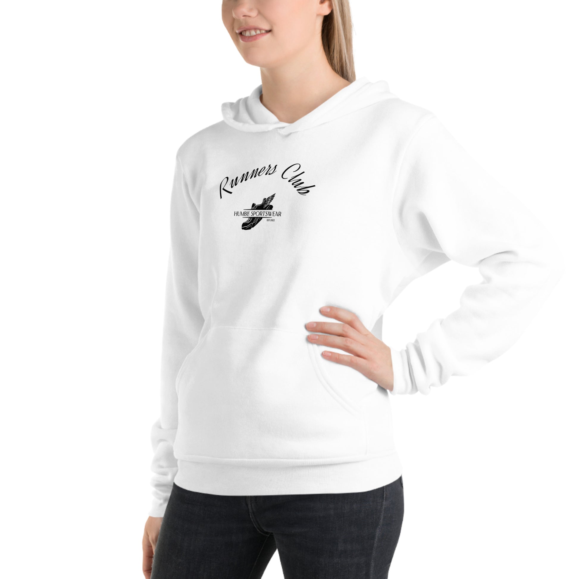 women's white cotton fleece hoodie