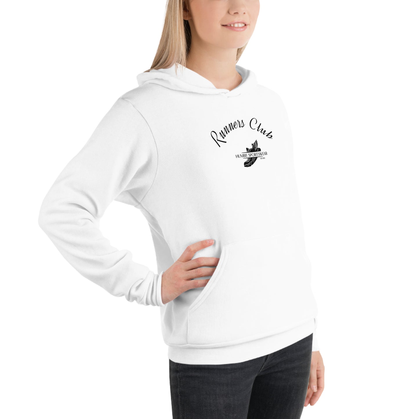 women's white cotton fleece hoodie