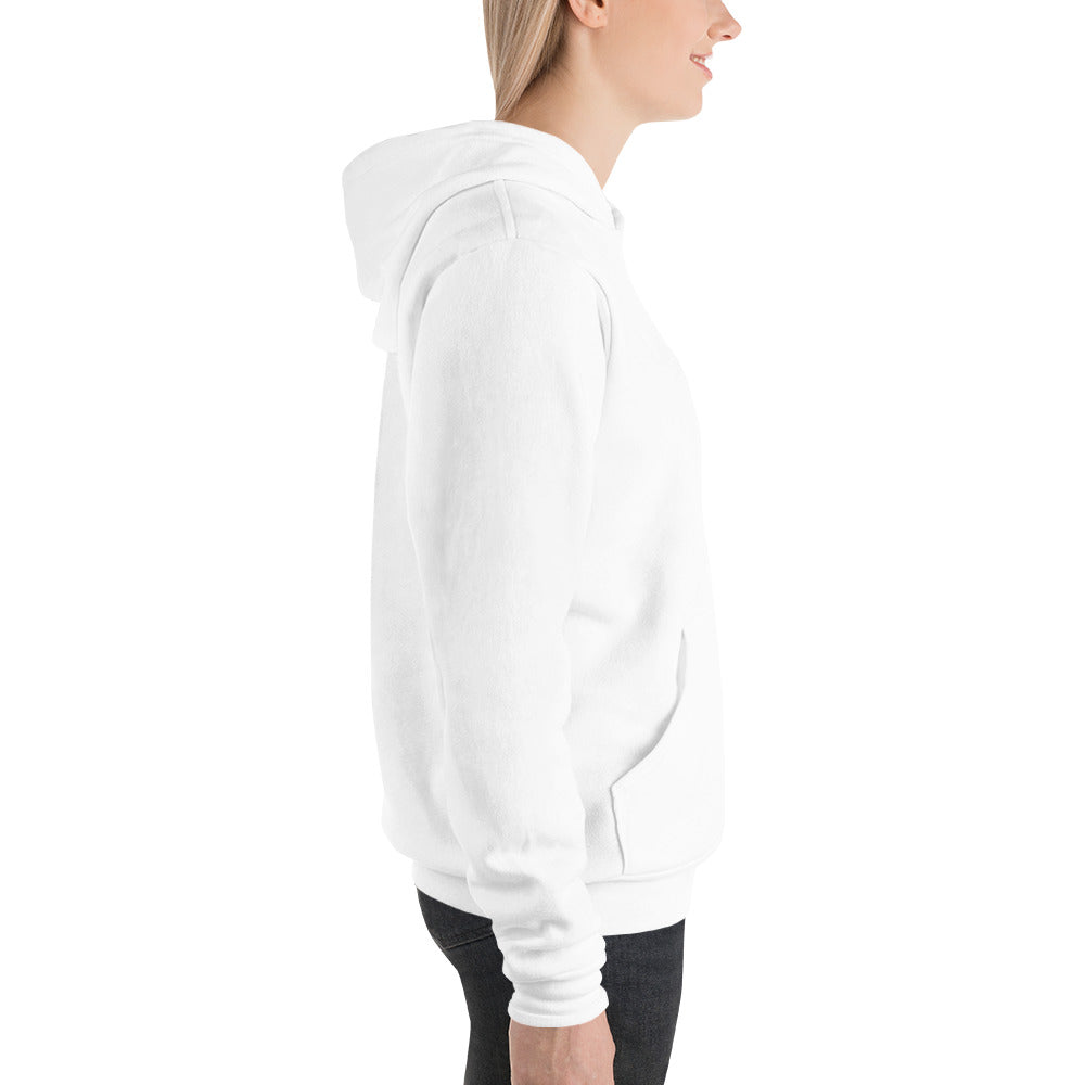 women's white cotton fleece hoodie