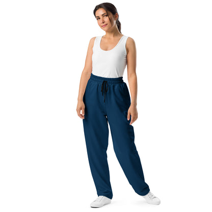 women's wide leg joggers navy