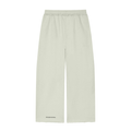 back view of womens relaxed sweatpants with bottom text 