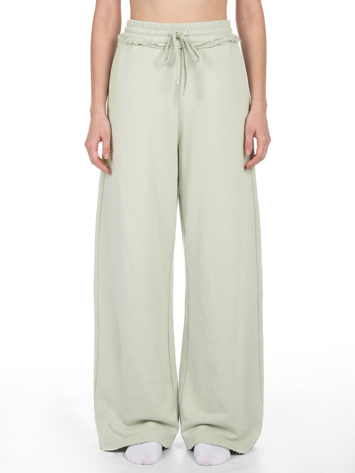 wide leg raw edge sweatpants 