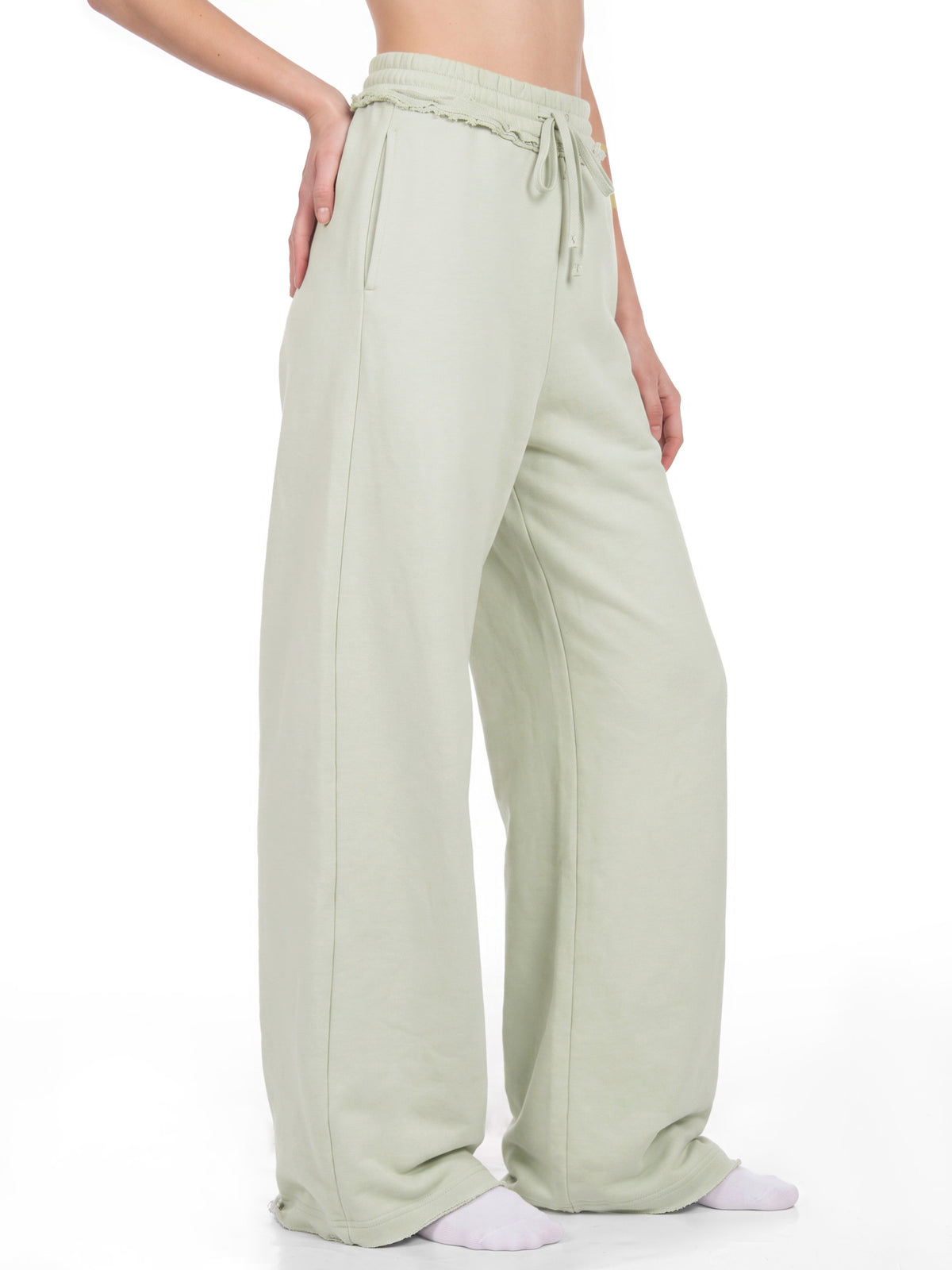 raw edge sweatpants side view 