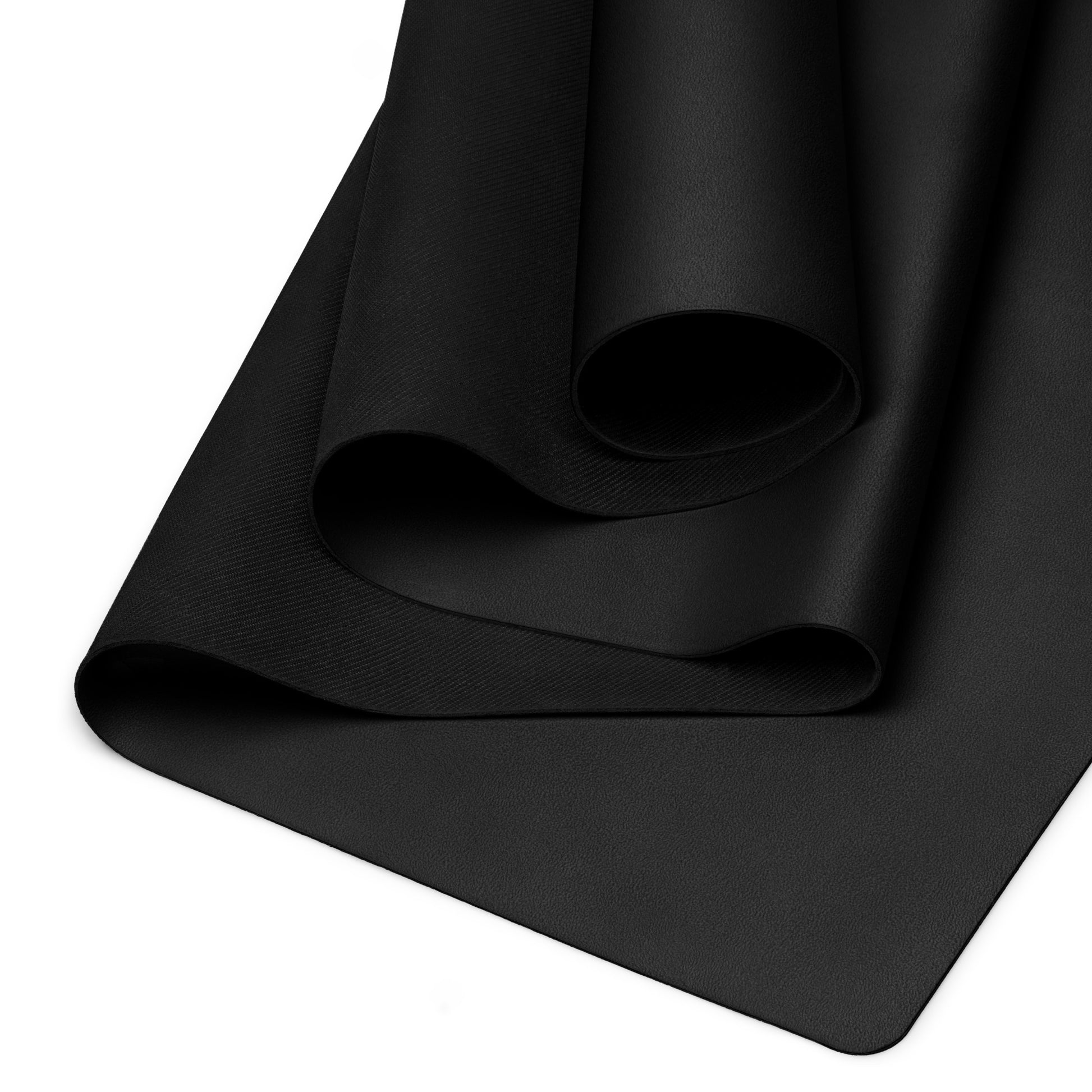 micro-suede black yoga mat with anti-slip bottom, Mireille Fine Art 