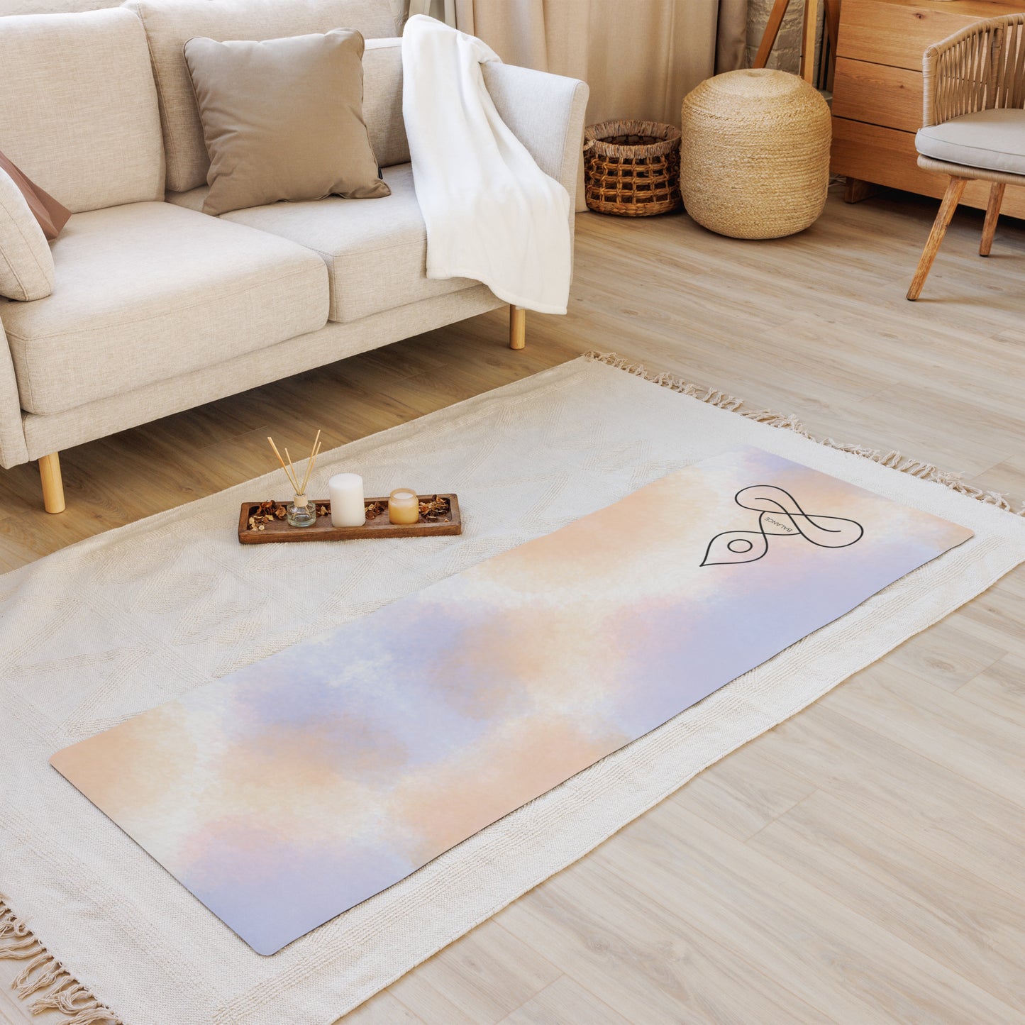 micro-suede multi-color yoga mat with anti-slip bottom, Mireille Fine Art