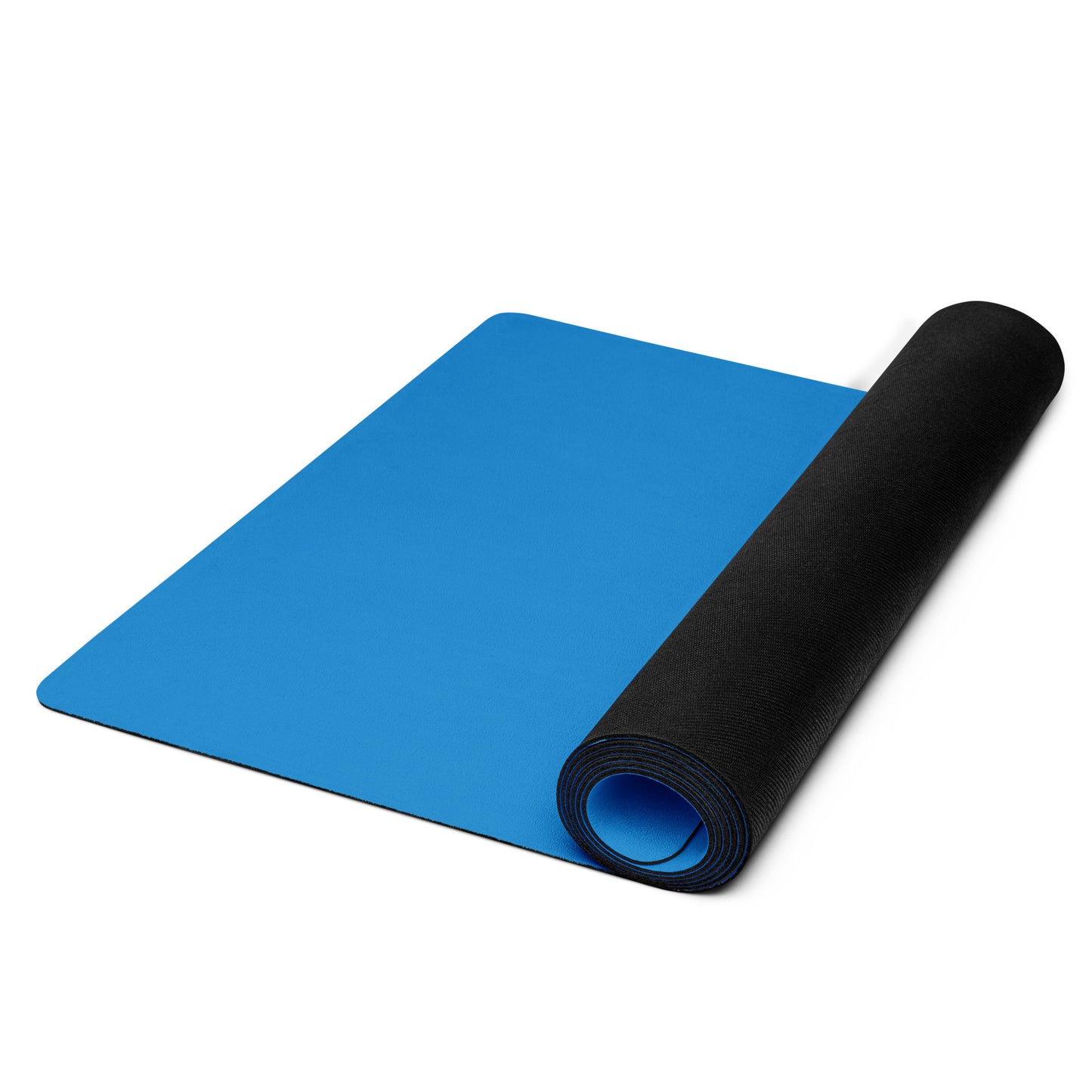 micro-suede yoga mat with anti-slip bottom, blue