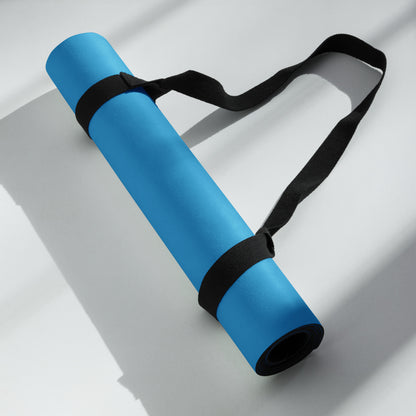 micro-suede yoga mat with anti-slip bottom, blue