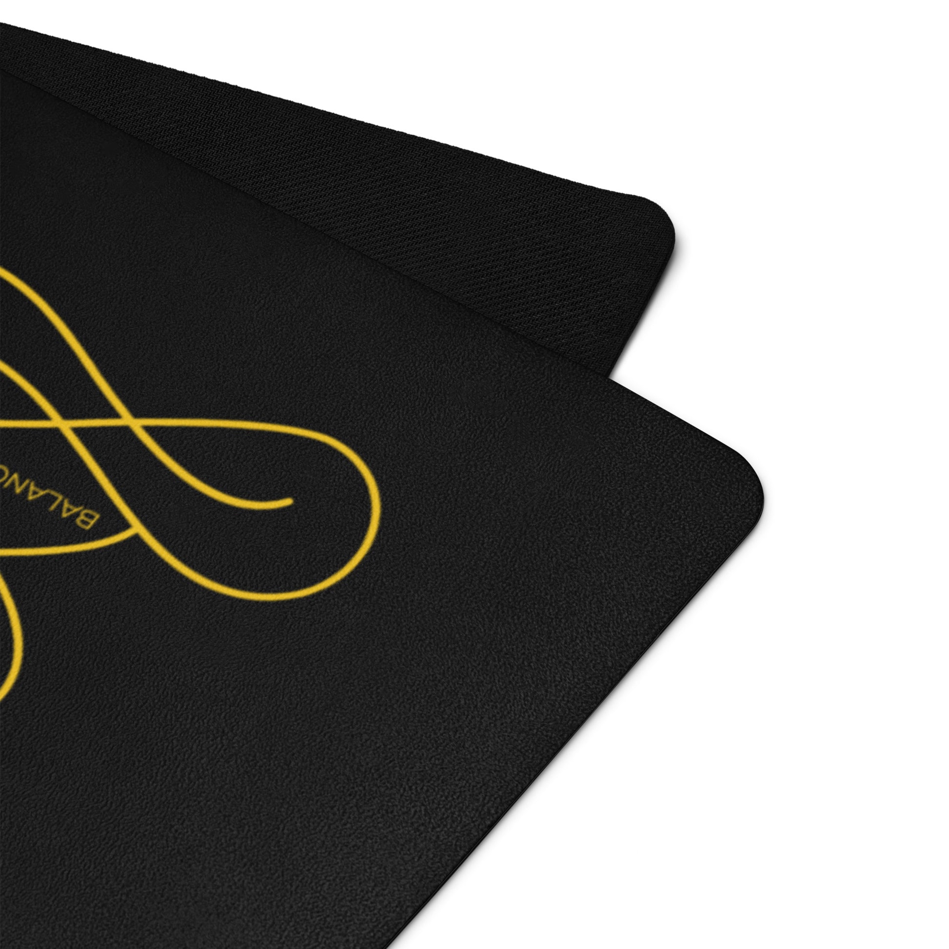 micro-suede black yoga mat with anti-slip bottom, Mireille Fine Art 