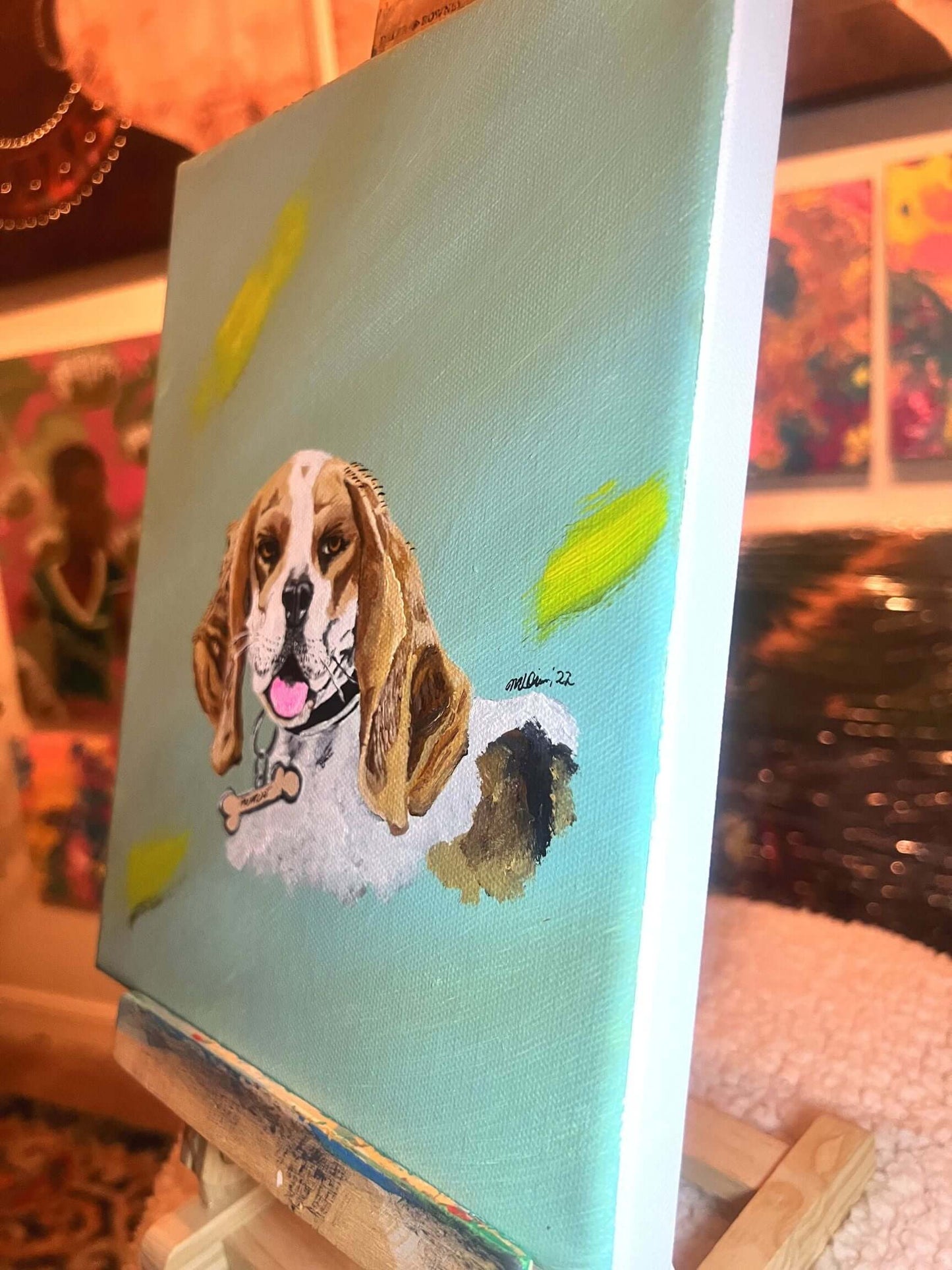 American Beagle Puppy Princie Fine Art Painting - Mireille Fine Art