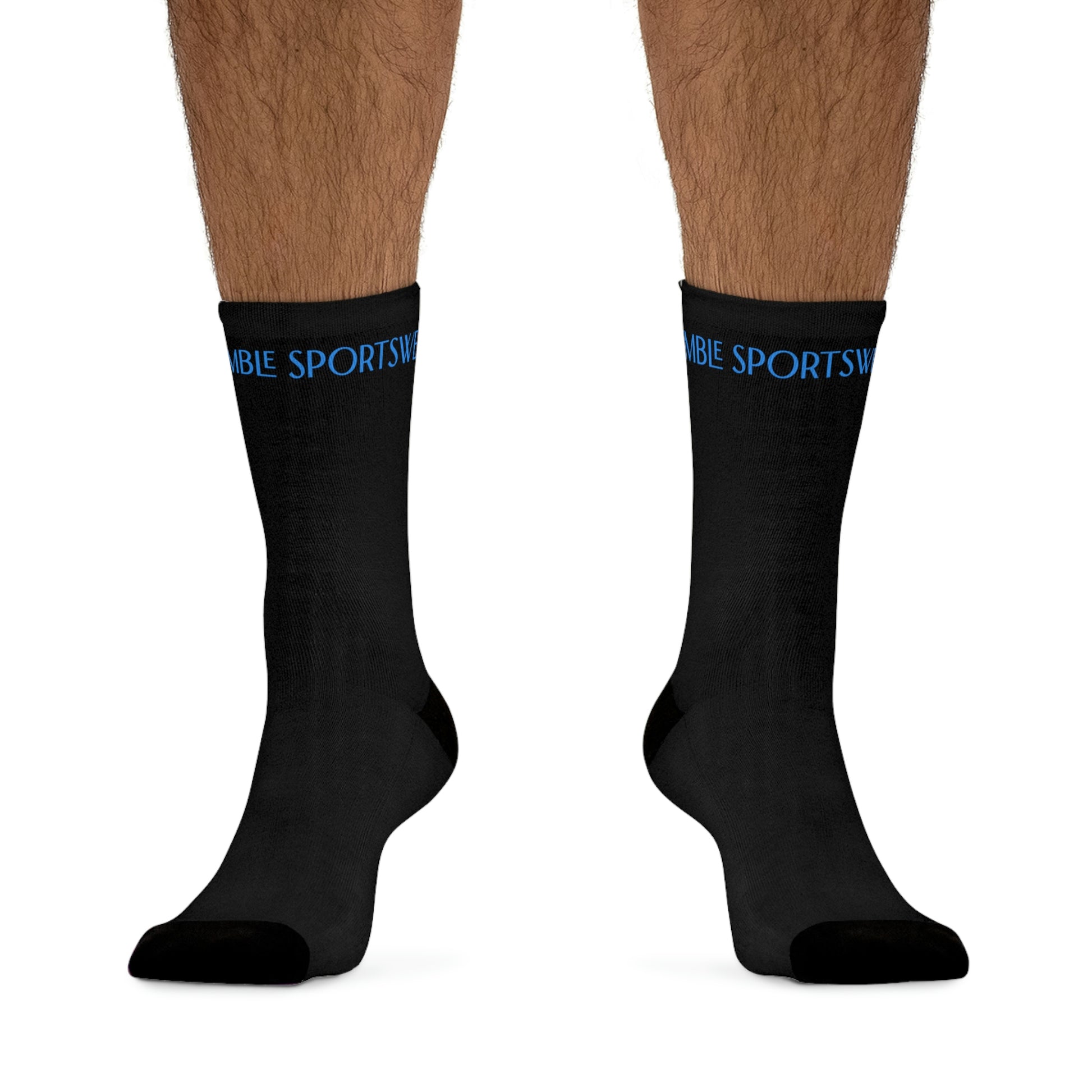 Humble Sportswear, black socks, crew socks, unisex crew socks 