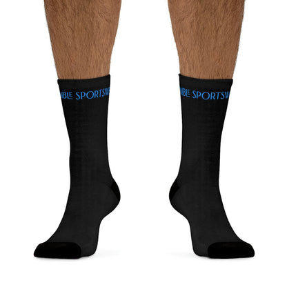 Humble Sportswear, black socks, crew socks, unisex crew socks 