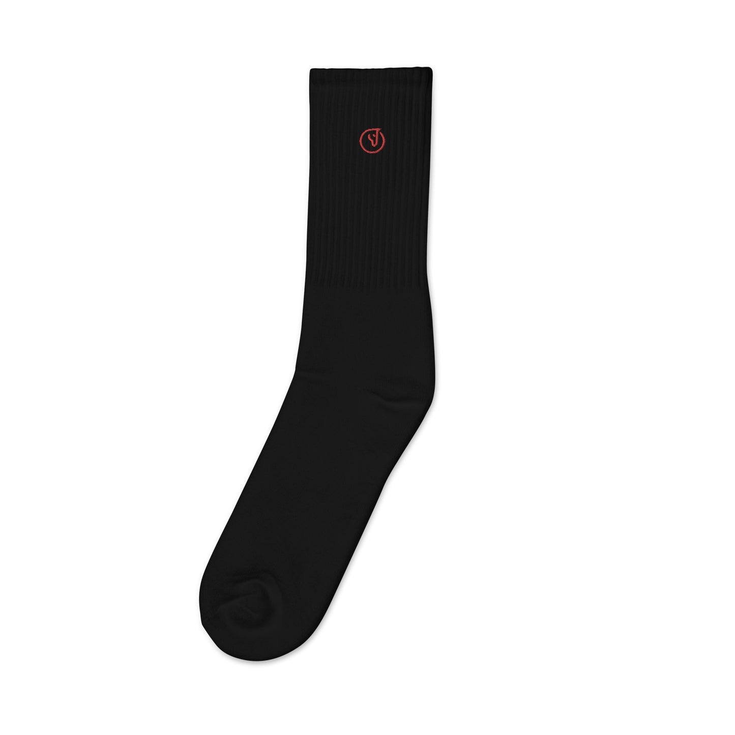 Humble Sportswear™ Black Embroidered Crew Socks - Mireille Fine Art