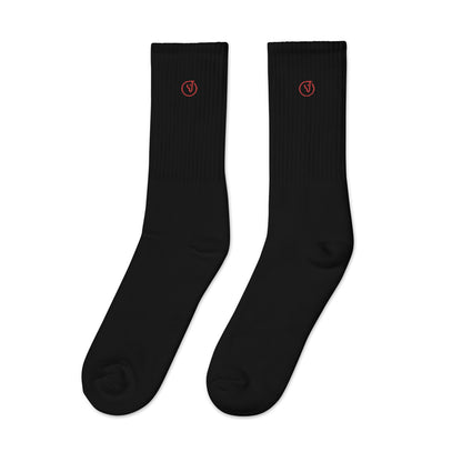 Humble Sportswear™ Black Embroidered Crew Socks - Mireille Fine Art
