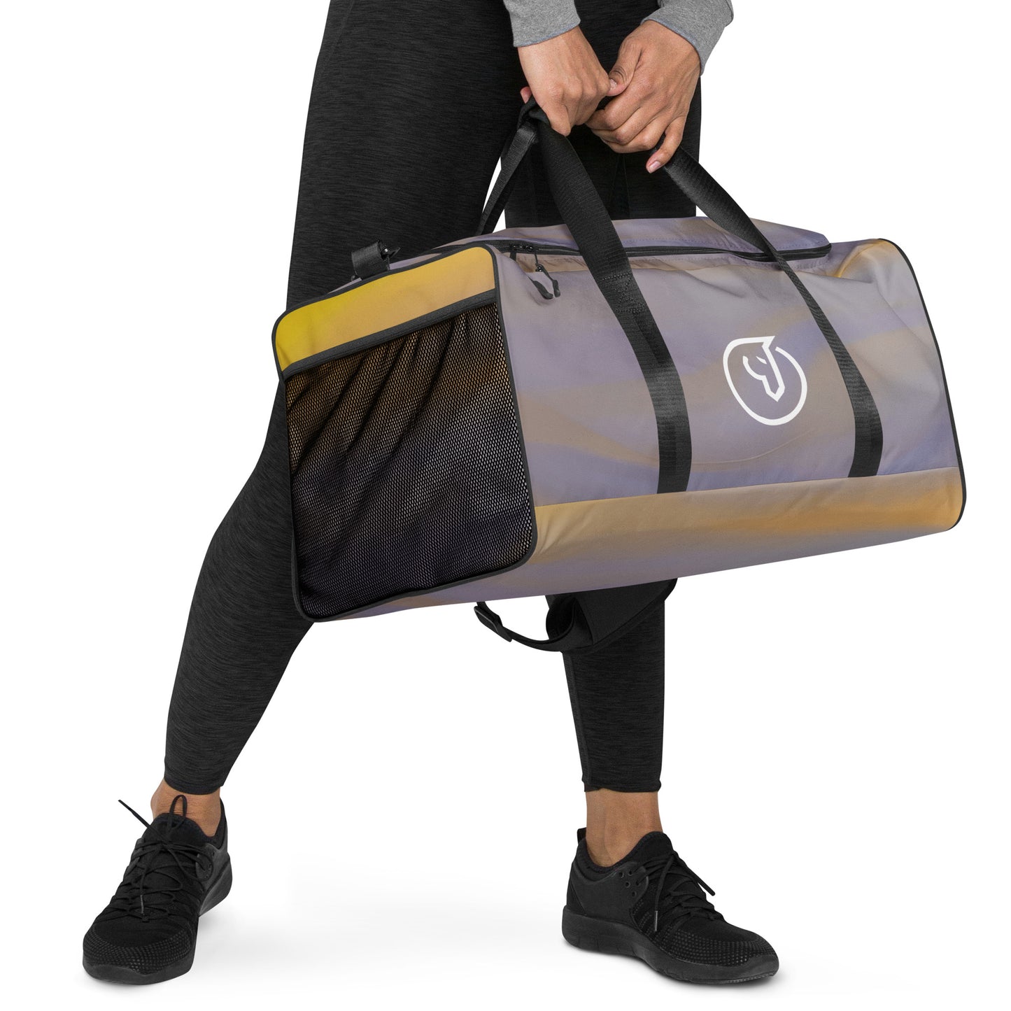 Humble Sportswear, gold dual padded gym duffel bag, travel bags, gym bags