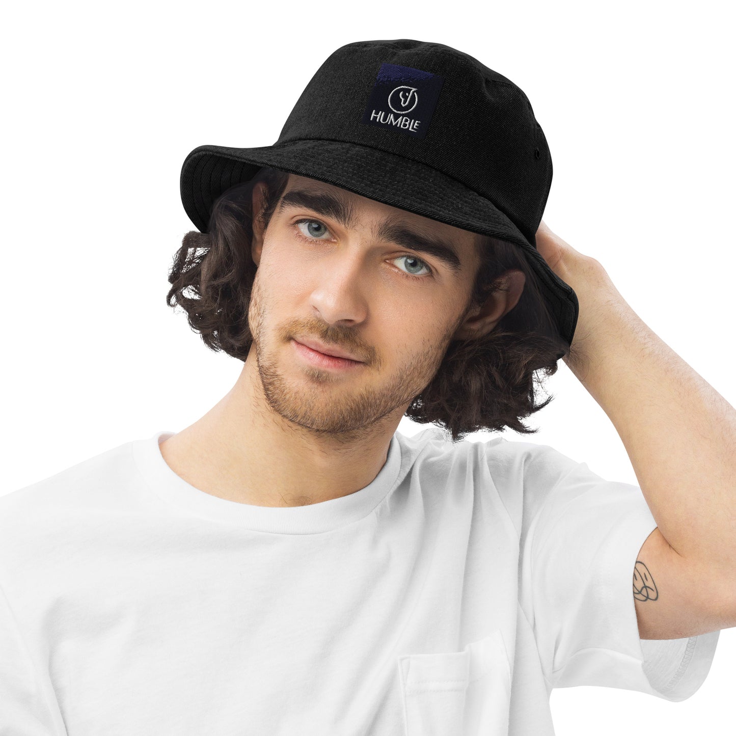 Humble Sportswear™ Sable Blue Cotton Denim Bucket Hat - Mireille Fine Art