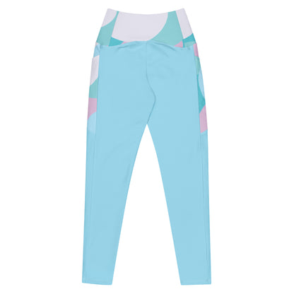 Women’s leggings, color block pocket leggings for gym