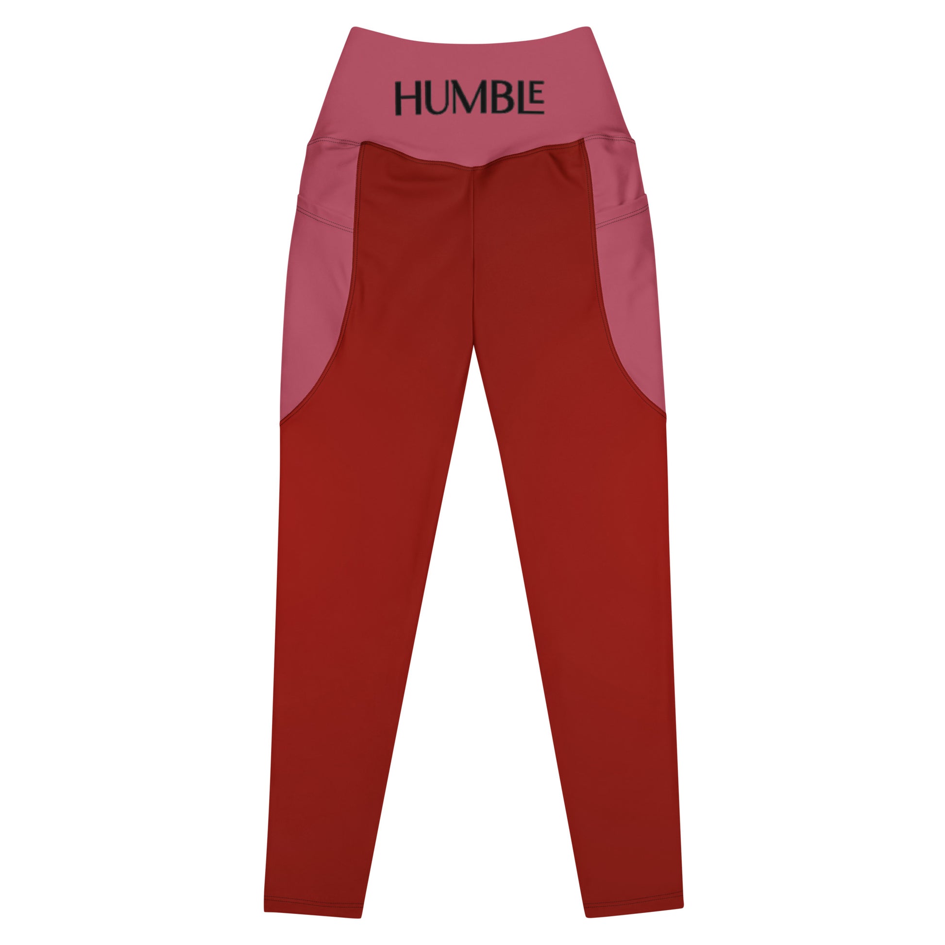 Humble Sportswear™ Women's Deep Red Active Compression Leggings - Mireille Fine Art