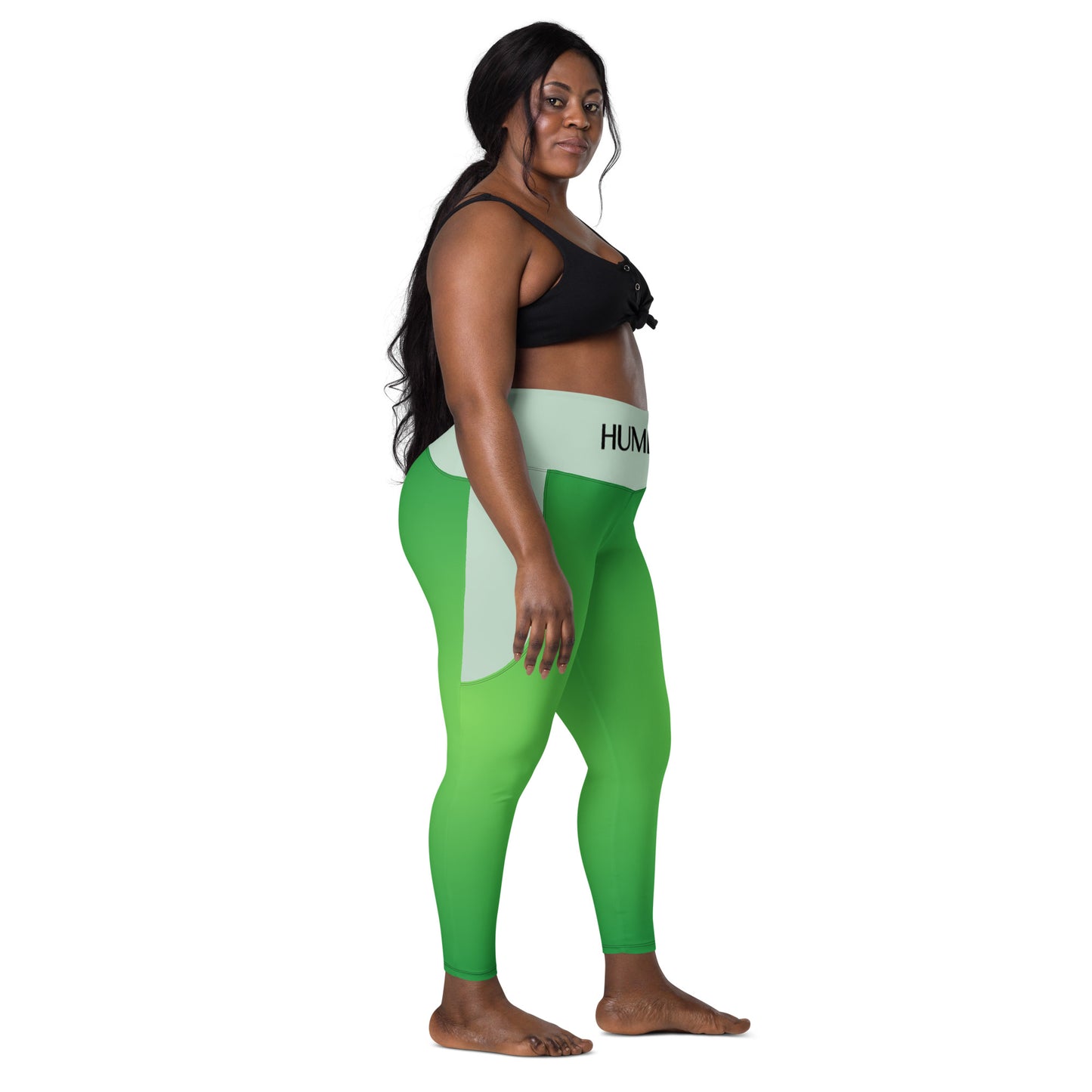 Humble Sportswear™ Women's Emerald Green Active Compression Leggings - Mireille Fine Art