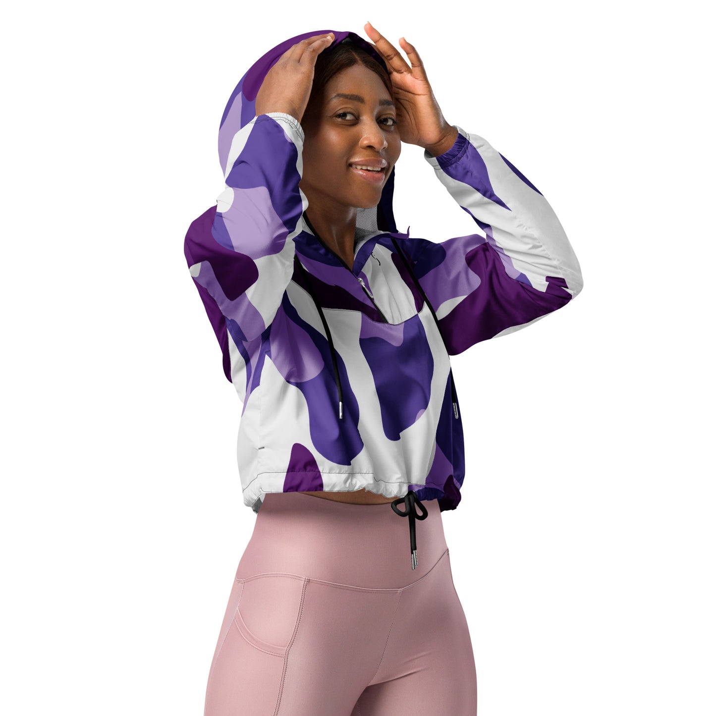 Humble Sportswear™, Women’s Cropped Windbreaker Jacket, Color blocking jackets, activewear jackets for women