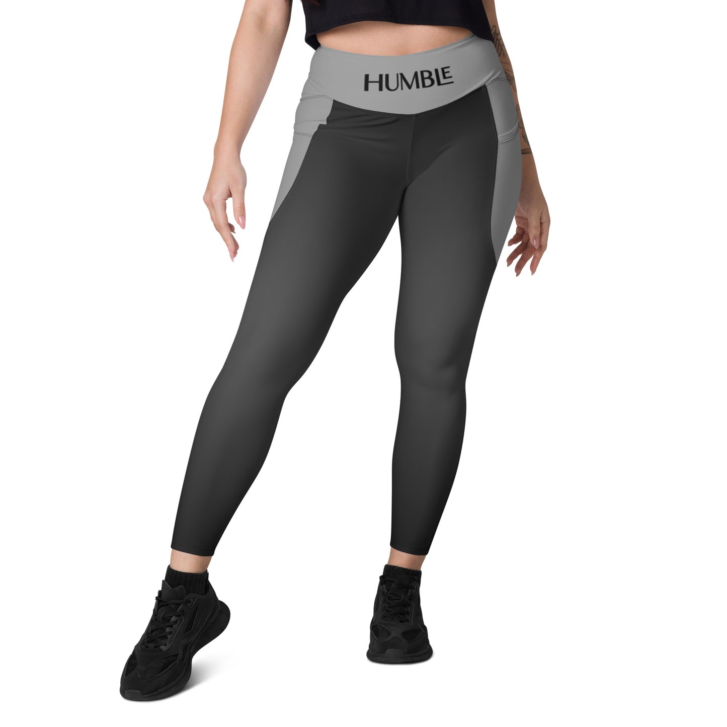 Humble Sportswear™ Women's Frost Black Active Compression Leggings - Mireille Fine Art