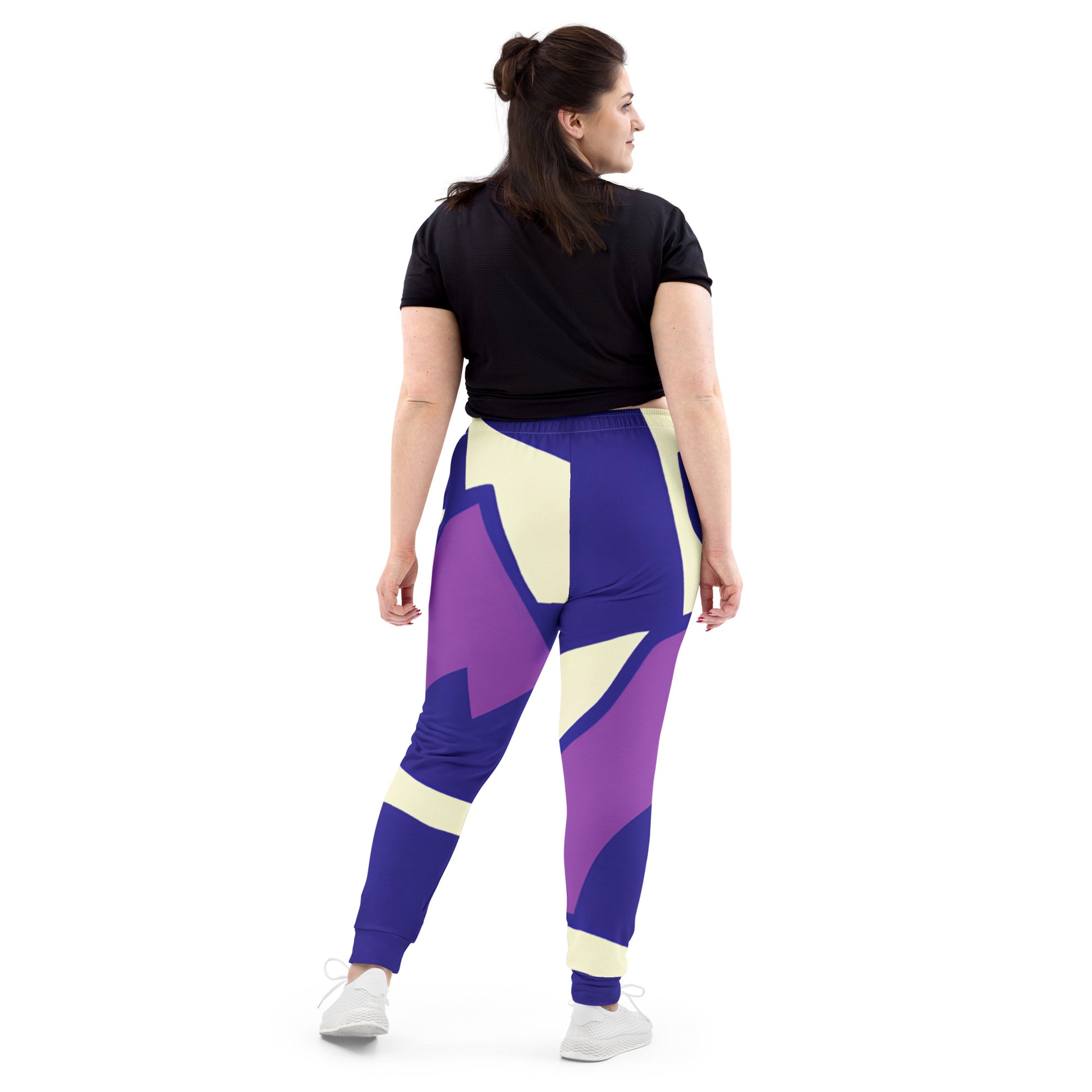 Humble Sportswear, women's abstract geometric all-over print fleece joggers 