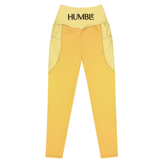 Humble Sportswear™ Women's Lemon Yellow Active Compression Leggings - Mireille Fine Art