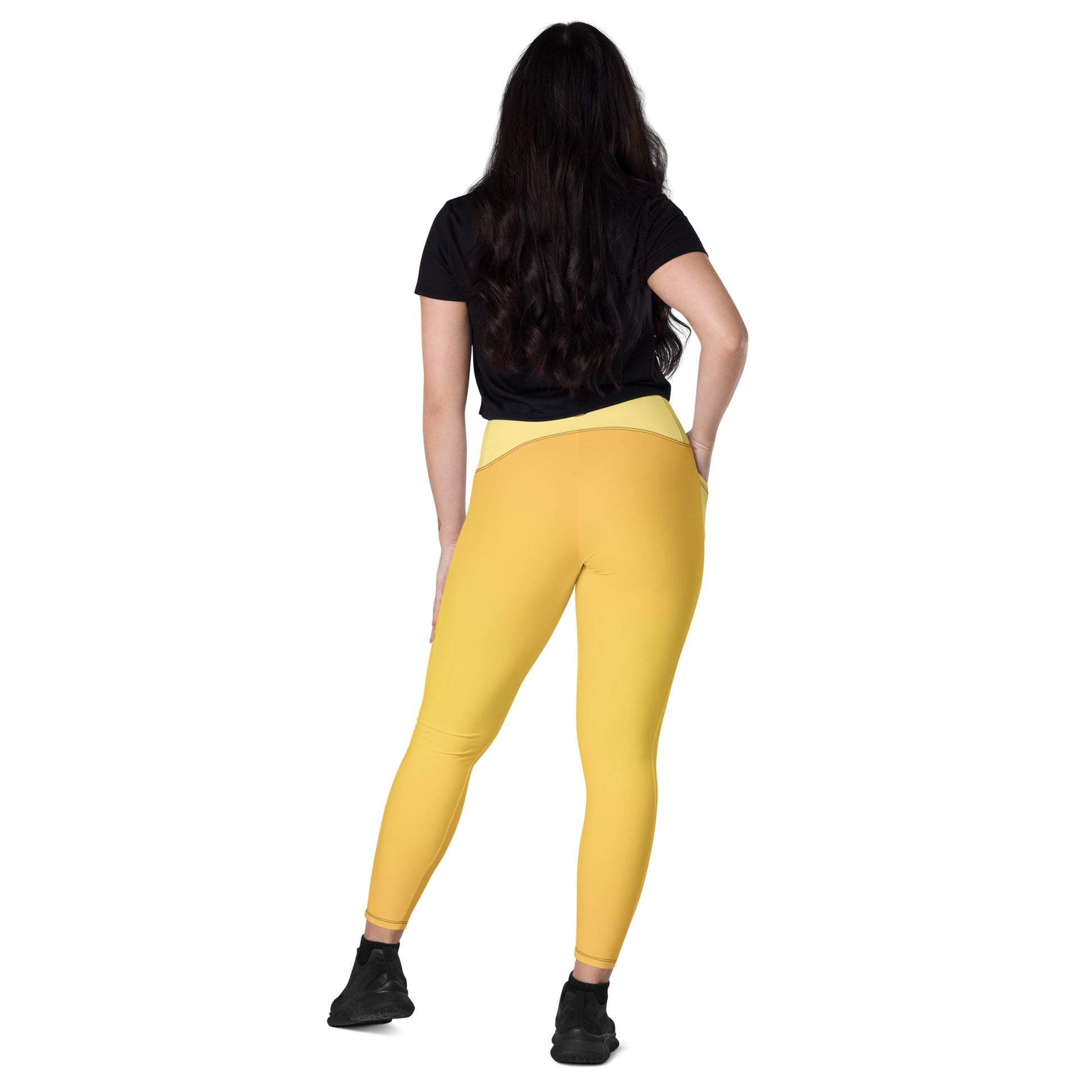 Humble Sportswear™ Women's Lemon Yellow Active Compression Leggings - Mireille Fine Art