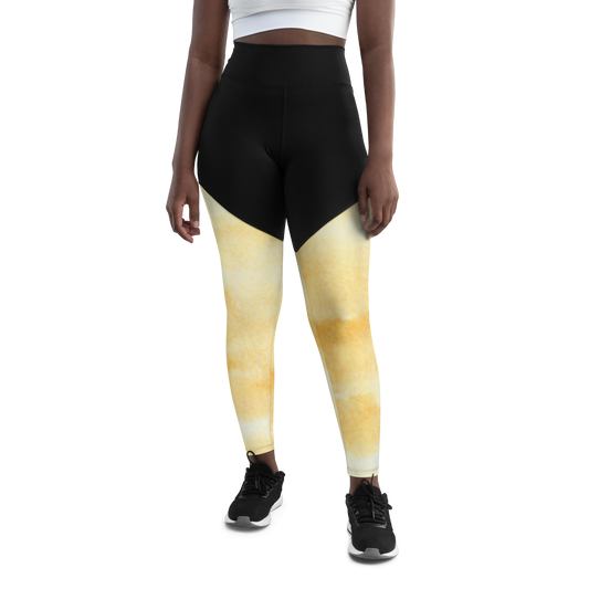 Humble Sportswear™ Women's Marmalade Yellow Compression Leggings - Mireille Fine Art