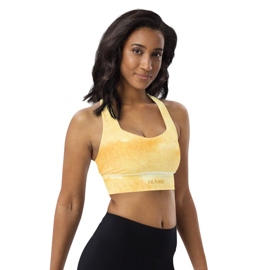 Humble Sportswear™ Women's Marmalade Yellow Compression Sports Bra - Mireille Fine Art