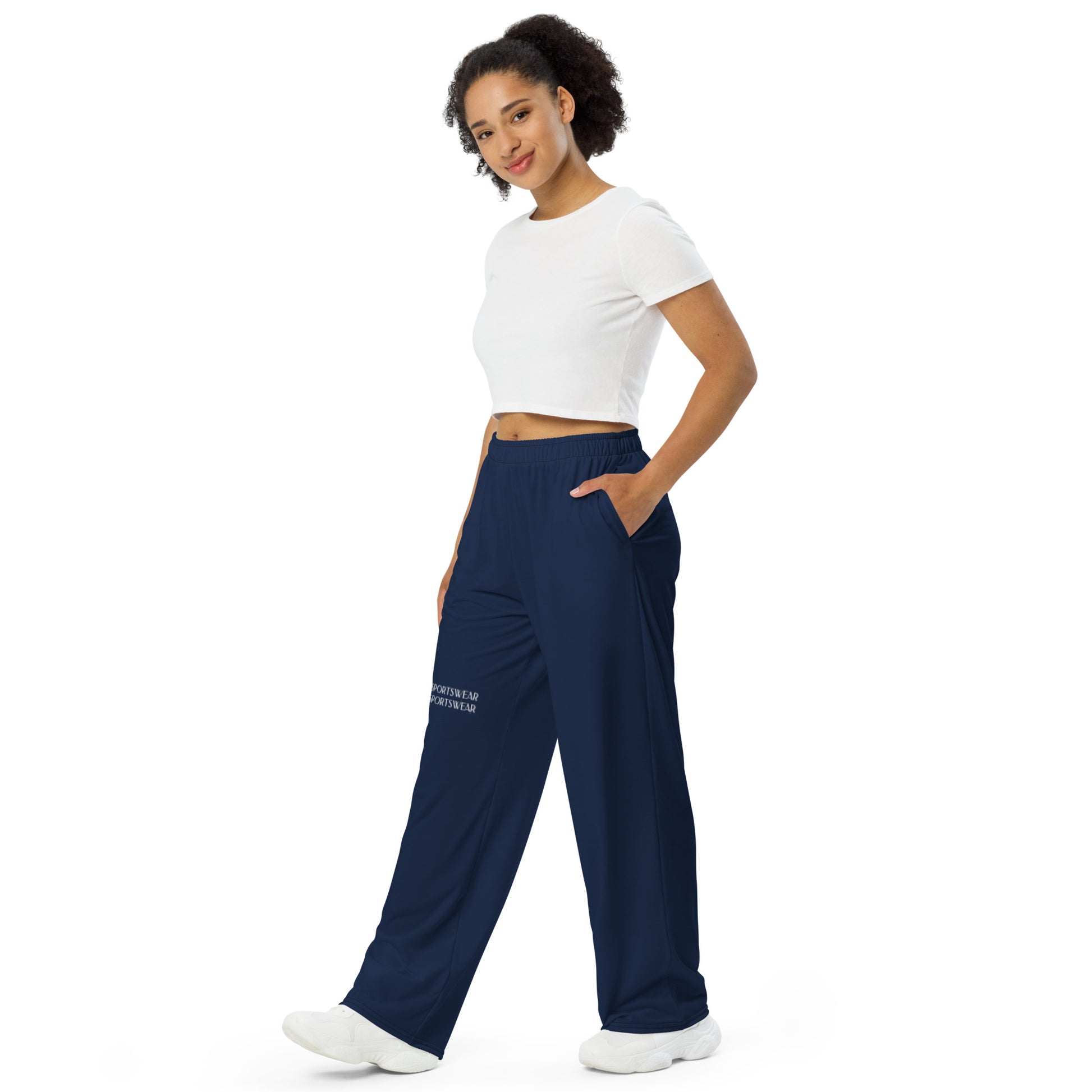 Humble Sportswear, women’s color match pants, loungewear bottoms, navy color pants
