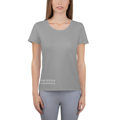 Humble Sportswear™ Women's Nobel Grey MaxDri Athletic T-Shirt - Mireille Fine Art