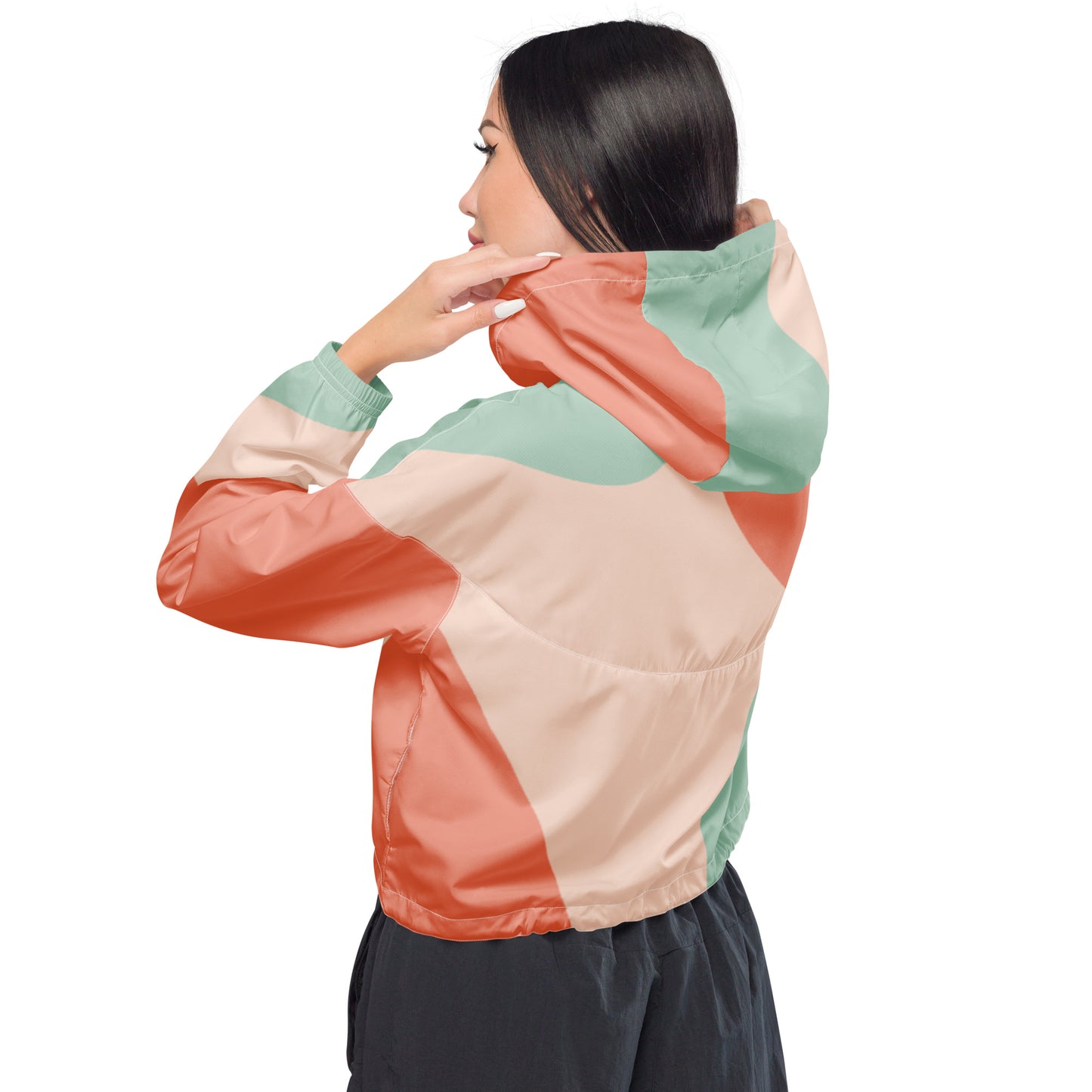 Humble Sportswear™, Women’s Cropped Windbreaker Jacket, Color blocking jackets, activewear jackets for women