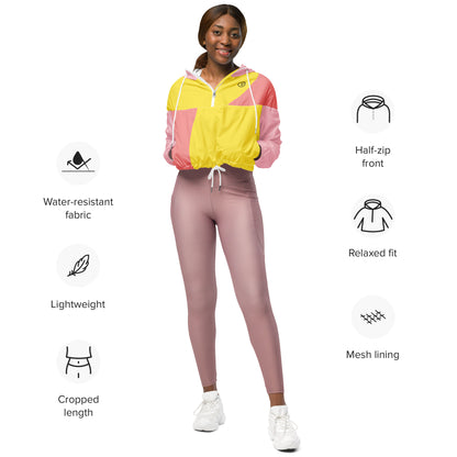 Humble Sportswear™ Women’s Pinkish Cropped Windbreaker - Mireille Fine Art