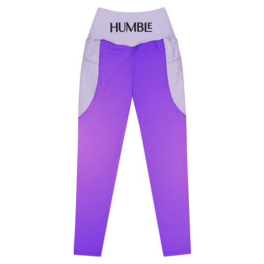 Humble Sportswear™ Women’s Purple Amethyst Active Compression Leggings - Mireille Fine Art