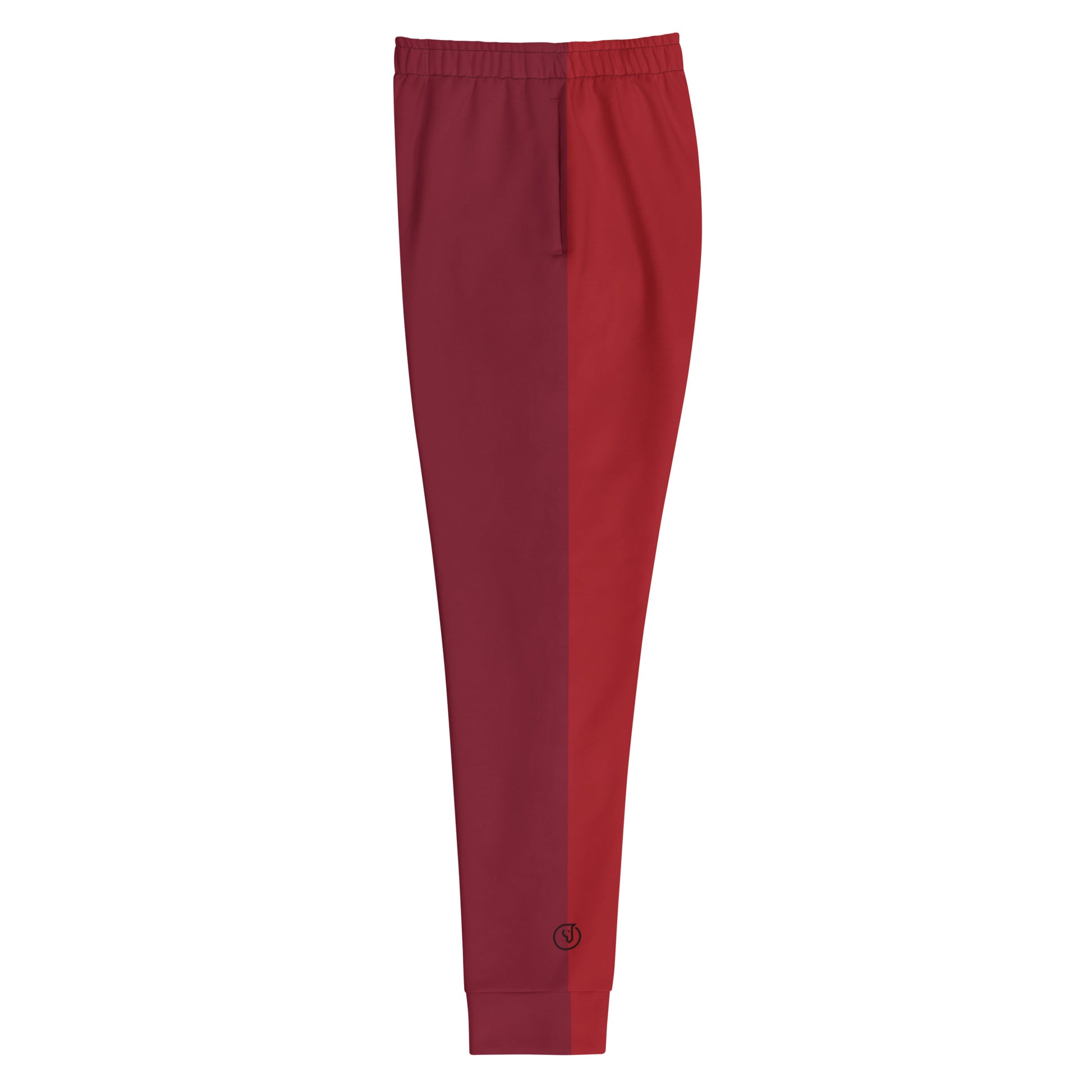 Humble Sportswear™, women's slim fit red color block all-over print fleece joggers