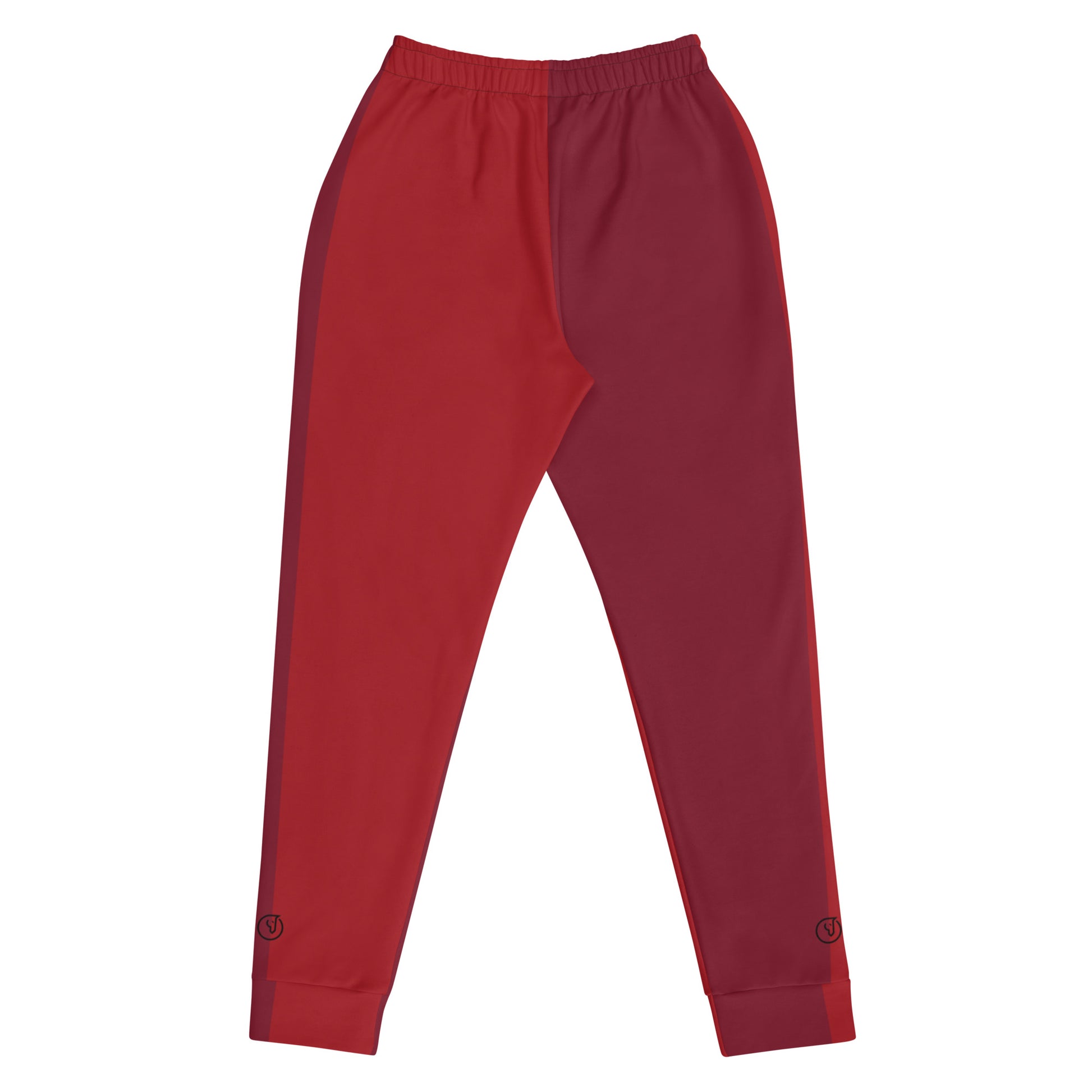 Humble Sportswear™, women's slim fit red color block all-over print fleece joggers