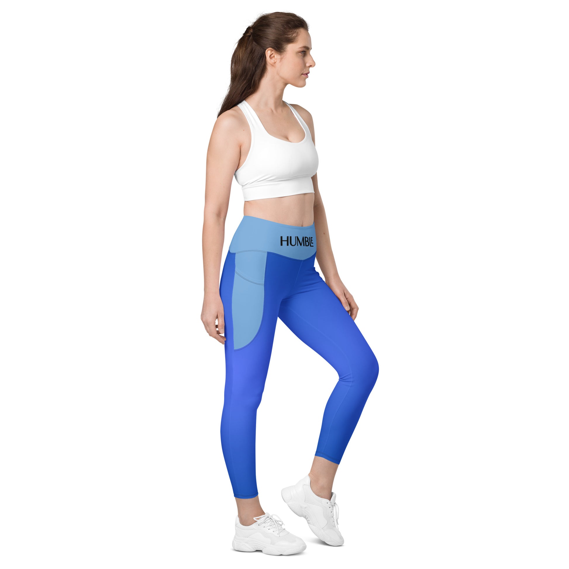 Humble Sportswear™ Women's Royal Blue Active Compression Leggings - Mireille Fine Art