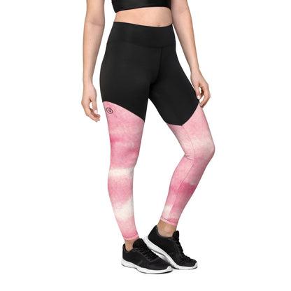 Humble Sportswear™ Women's Sangria Pink Compression Leggings - Mireille Fine Art