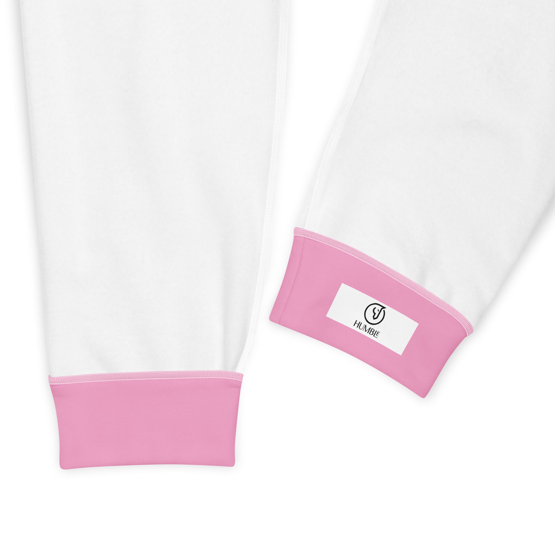 Humble Sportswear™ Women's slim fitted color match pink fleece joggers with pockets 