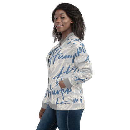 Humble Sportswear, women’s bomber jackets, graphic jackets for women, brushed fleece fabric jackets