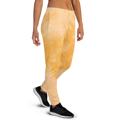 Humble Sportswear™, women's slim fit yellow tie-dyed fleece joggers 