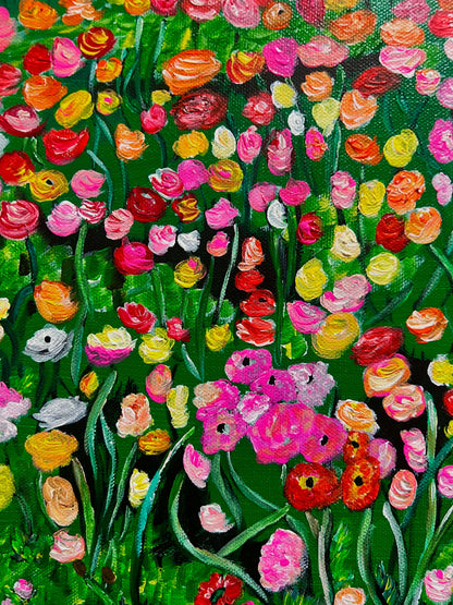 blooming meadow painting 