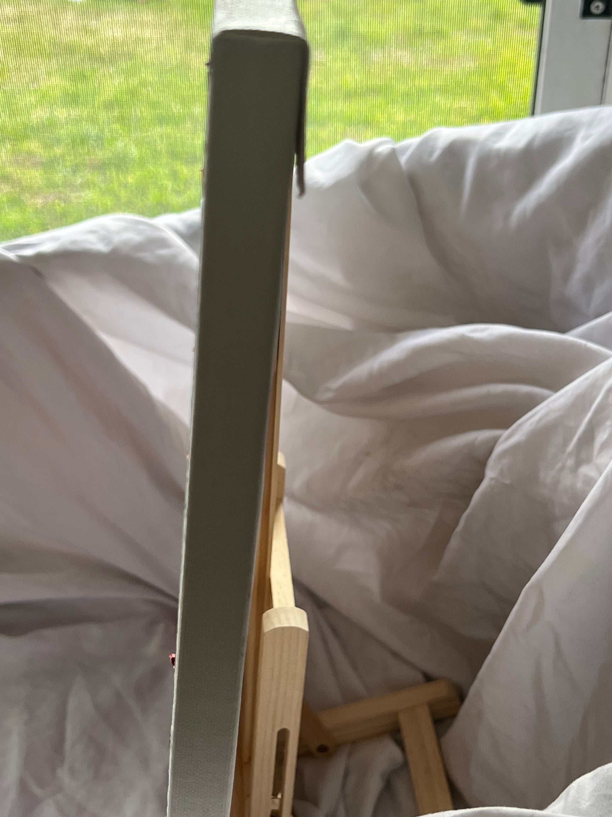 side view of hand painted sunrise scene