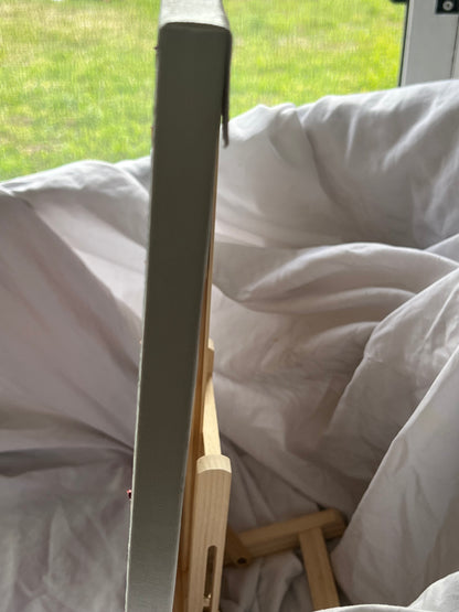 side view of hand painted sunrise scene